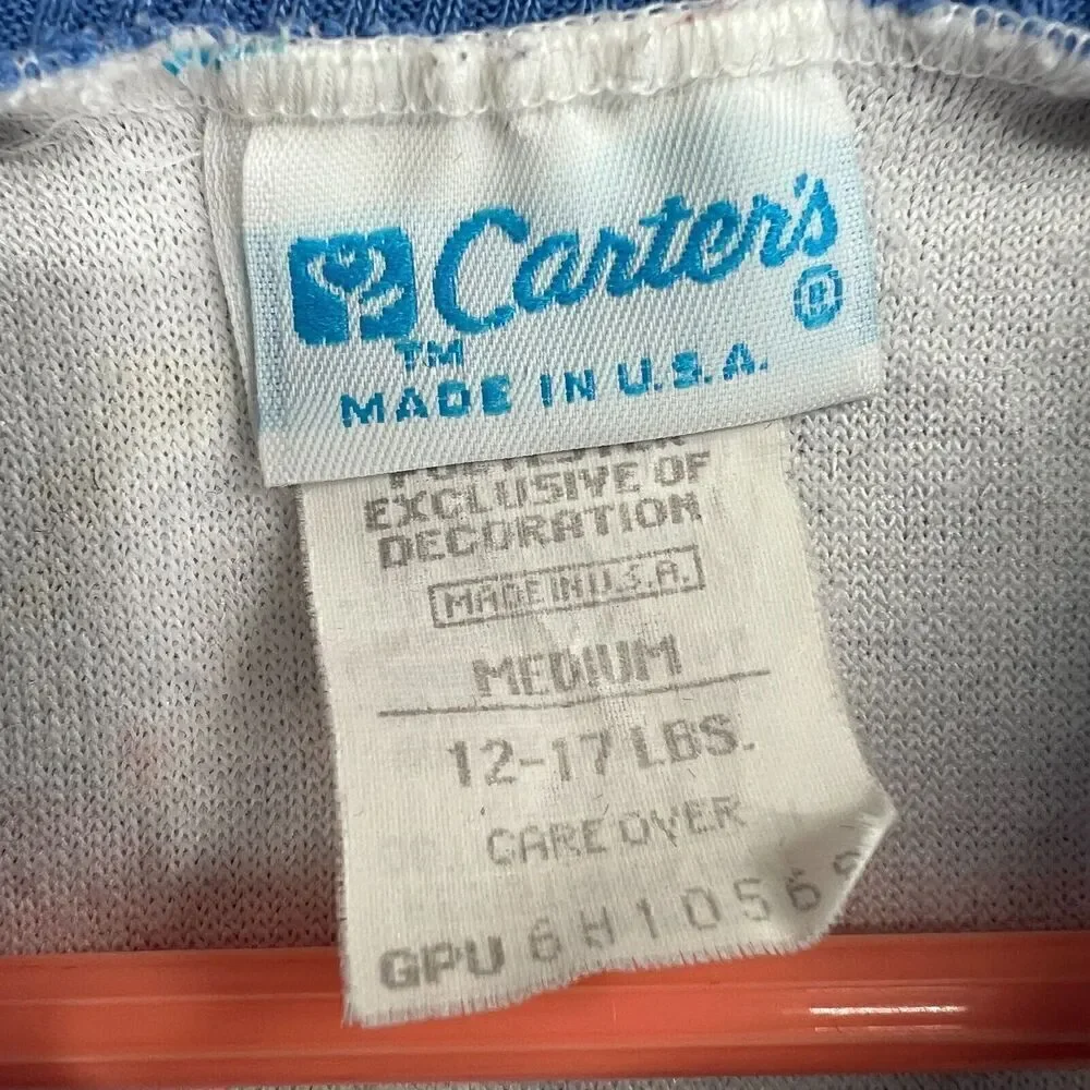 Vintage Carters Infant Sleeper One Piece Medium 12-17lbs Terry Cowboy USA Made
